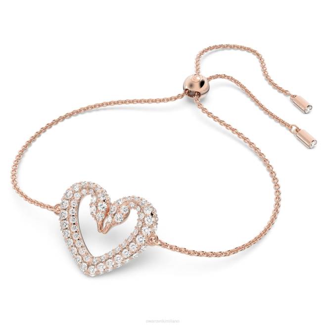 Swarovski DV4B525 gioielleria cuore, bianco, placcato tonalità oro rosa un braccialetto