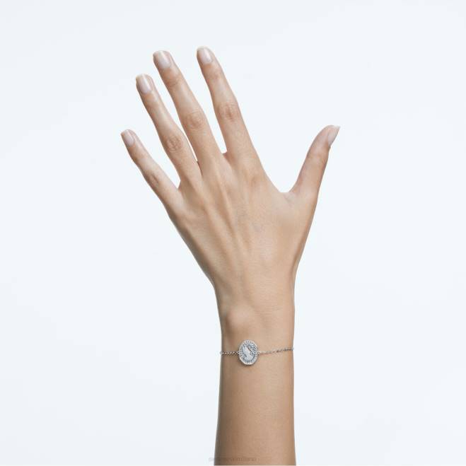 Swarovski DV4B526 gioielleria cigno, bianco, placcato rodio braccialetto con segno