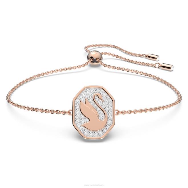 Swarovski DV4B529 gioielleria cigno, bianco, placcato tonalità oro rosa braccialetto con segno
