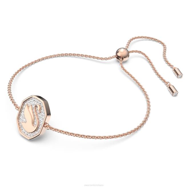 Swarovski DV4B529 gioielleria cigno, bianco, placcato tonalità oro rosa braccialetto con segno