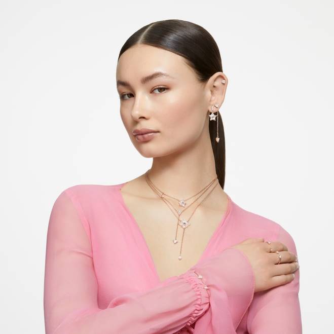 Swarovski DV4B530 gioielleria taglio a triangolo, bianco, placcato tonalità oro rosa bracciale ortice