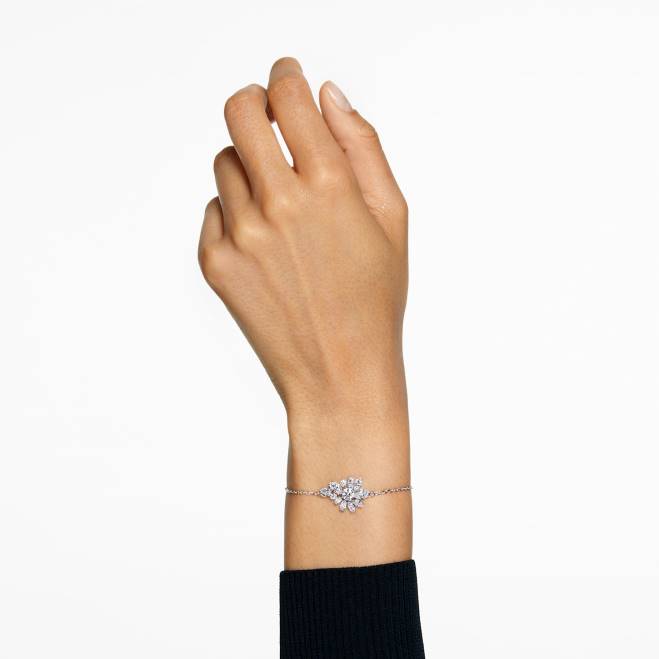 Swarovski DV4B531 gioielleria tagli misti, fiore, bianco, rodiato braccialetto gemma