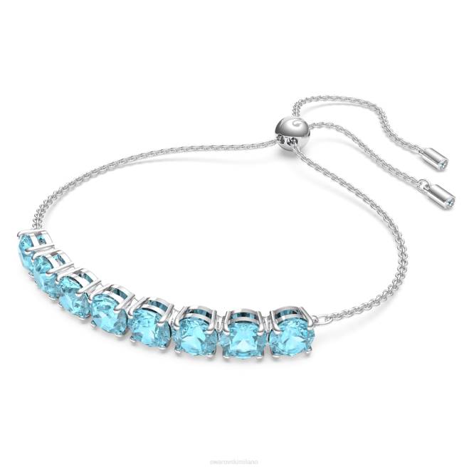 Swarovski DV4B539 gioielleria taglio rotondo, blu, placcato rodio braccialetto exalta
