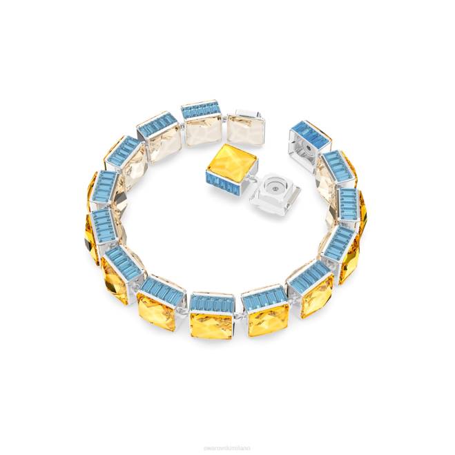 Swarovski DV4B541 gioielleria chiusura magnetica, taglio quadrato, multicolore, placcato rodio braccialetto dell'orbita