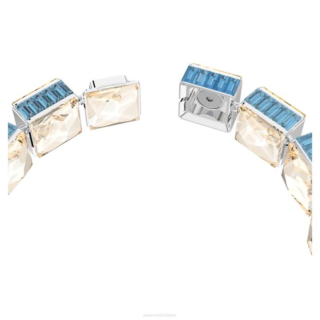 Swarovski DV4B541 gioielleria chiusura magnetica, taglio quadrato, multicolore, placcato rodio braccialetto dell'orbita