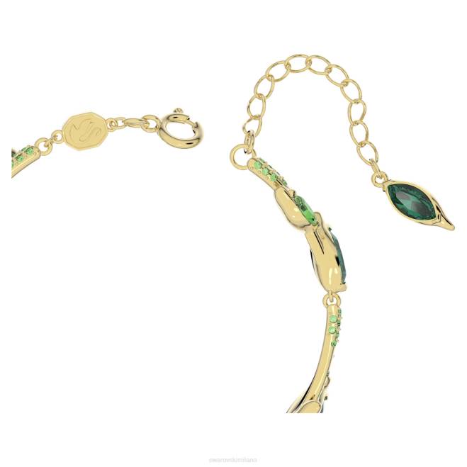 Swarovski DV4B644 gioielleria bambù, verde, placcato color oro braccialetto dellio