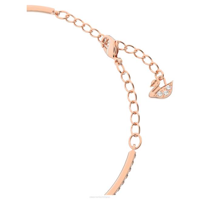 Swarovski DV4B647 gioielleria taglio rotondo, forma ovale, rosso, placcato tonalità oro rosa braccialetto da ballo scintillante