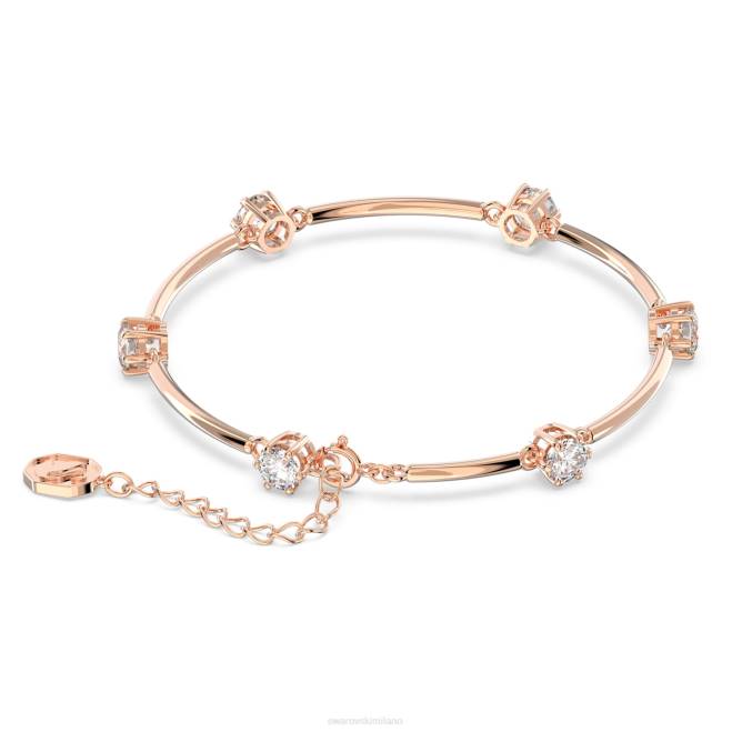 Swarovski DV4B481 gioielleria taglio rotondo, bianco, placcato tonalità oro rosa braccialetto costellazione