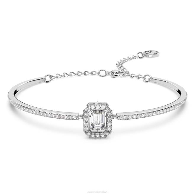Swarovski DV4B484 gioielleria taglio ottagonale, pavé, bianco, placcato rodio braccialetto millenario