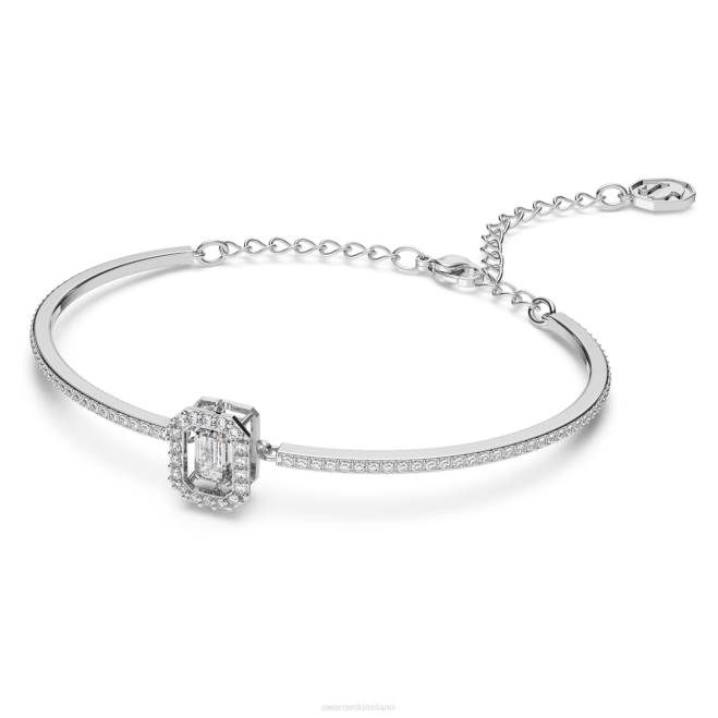 Swarovski DV4B484 gioielleria taglio ottagonale, pavé, bianco, placcato rodio braccialetto millenario