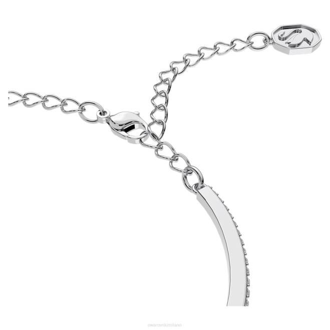 Swarovski DV4B484 gioielleria taglio ottagonale, pavé, bianco, placcato rodio braccialetto millenario