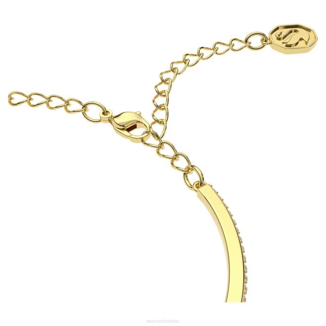 Swarovski DV4B489 gioielleria taglio ottagonale, pavé, giallo, placcato color oro braccialetto millenario