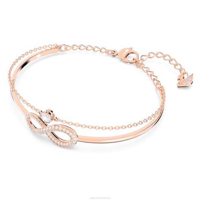 Swarovski DV4B493 gioielleria Infinity, bianco, placcato tonalità oro rosa braccialetto infinito