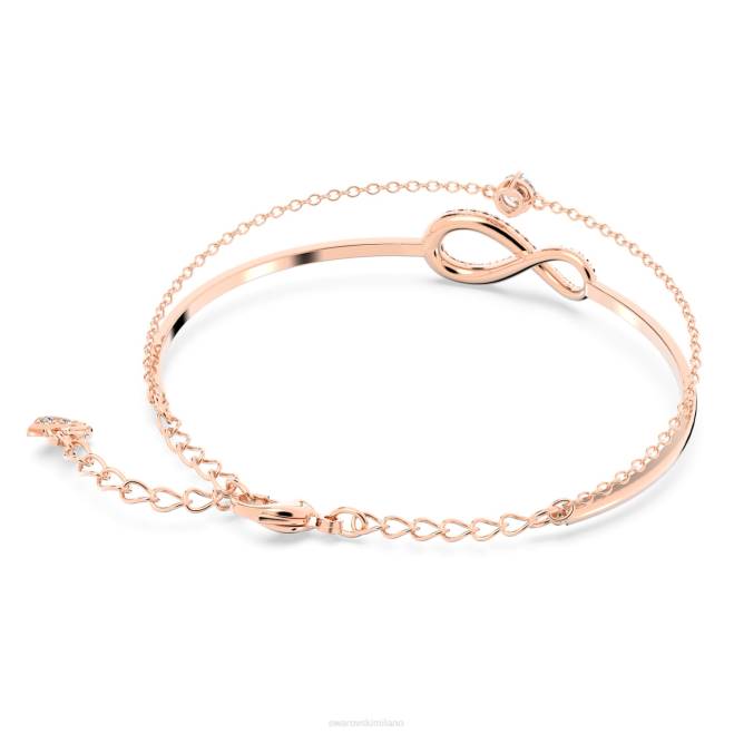 Swarovski DV4B493 gioielleria Infinity, bianco, placcato tonalità oro rosa braccialetto infinito