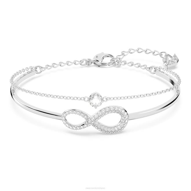 Swarovski DV4B494 gioielleria infinito, bianco, placcato rodio braccialetto infinito