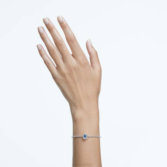 Swarovski DV4B500 gioielleria taglio ottagonale, pavé, blu, placcato rodio braccialetto millenario