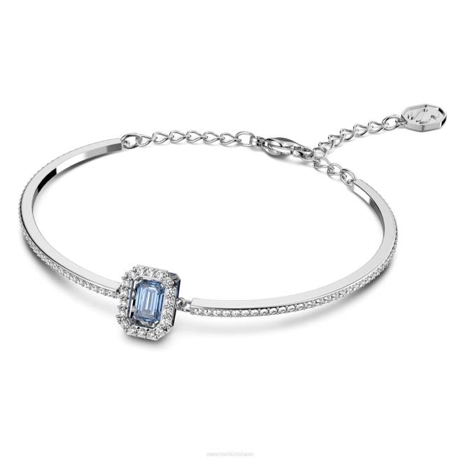 Swarovski DV4B500 gioielleria taglio ottagonale, pavé, blu, placcato rodio braccialetto millenario