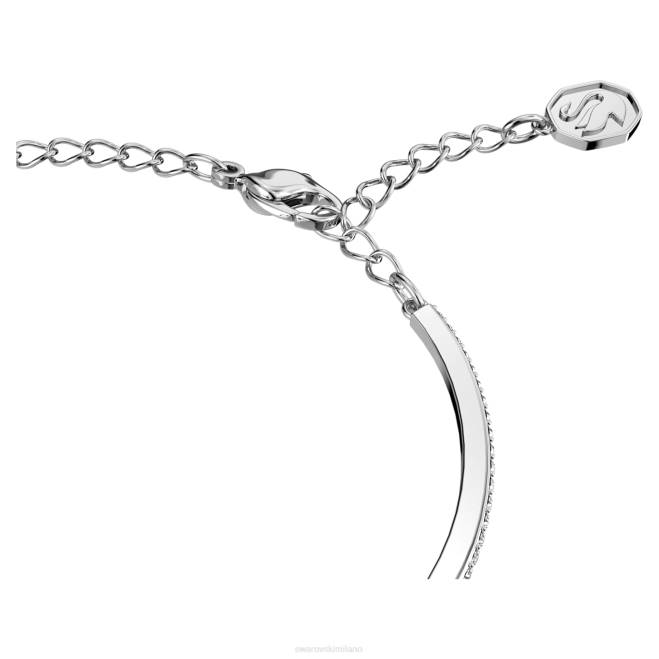 Swarovski DV4B500 gioielleria taglio ottagonale, pavé, blu, placcato rodio braccialetto millenario