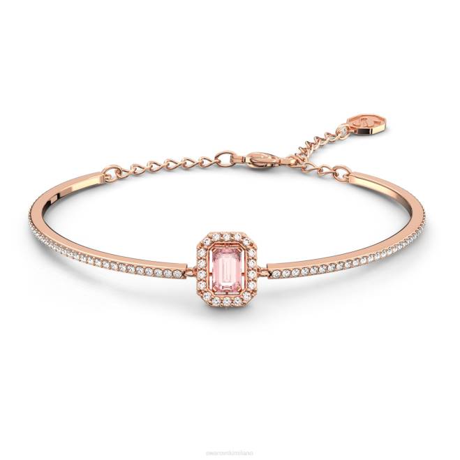 Swarovski DV4B503 gioielleria taglio ottagonale, pavé, rosa, placcato tonalità oro rosa braccialetto millenario