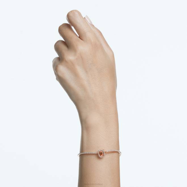 Swarovski DV4B503 gioielleria taglio ottagonale, pavé, rosa, placcato tonalità oro rosa braccialetto millenario