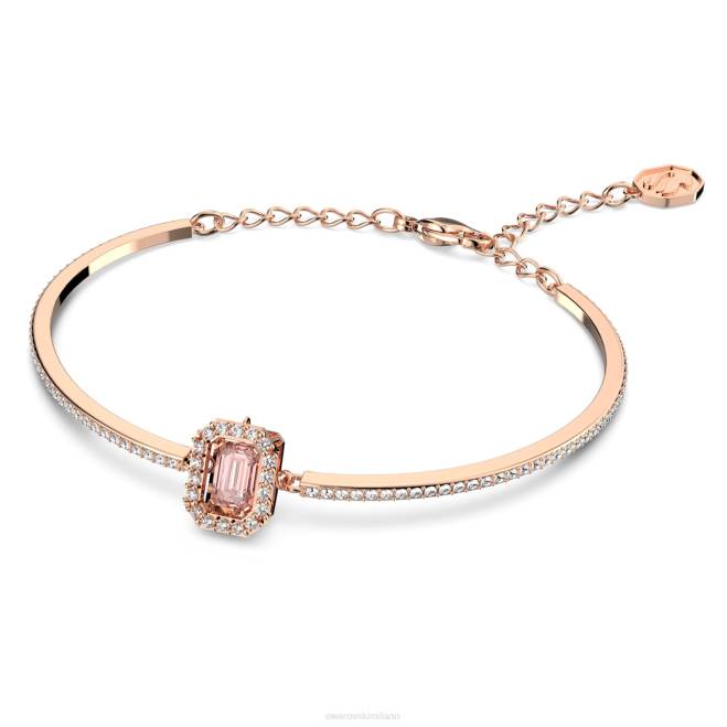 Swarovski DV4B503 gioielleria taglio ottagonale, pavé, rosa, placcato tonalità oro rosa braccialetto millenario