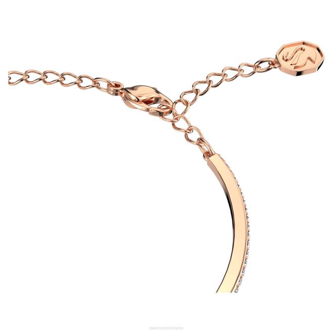 Swarovski DV4B503 gioielleria taglio ottagonale, pavé, rosa, placcato tonalità oro rosa braccialetto millenario