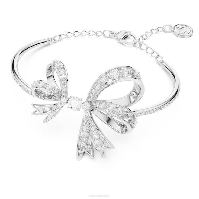 Swarovski DV4B505 gioielleria fiocco, bianco, placcato rodio braccialetto Volta