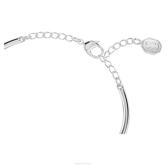 Swarovski DV4B505 gioielleria fiocco, bianco, placcato rodio braccialetto Volta