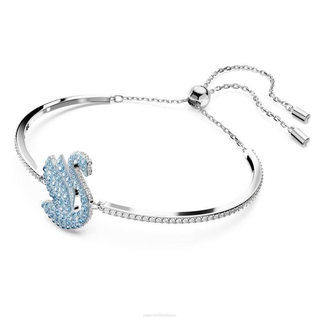 Swarovski DV4B521 gioielleria cigno, blu, placcato rodio iconico braccialetto a forma di cigno