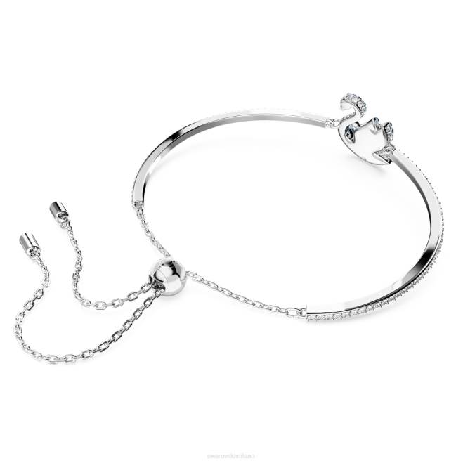 Swarovski DV4B521 gioielleria cigno, blu, placcato rodio iconico braccialetto a forma di cigno