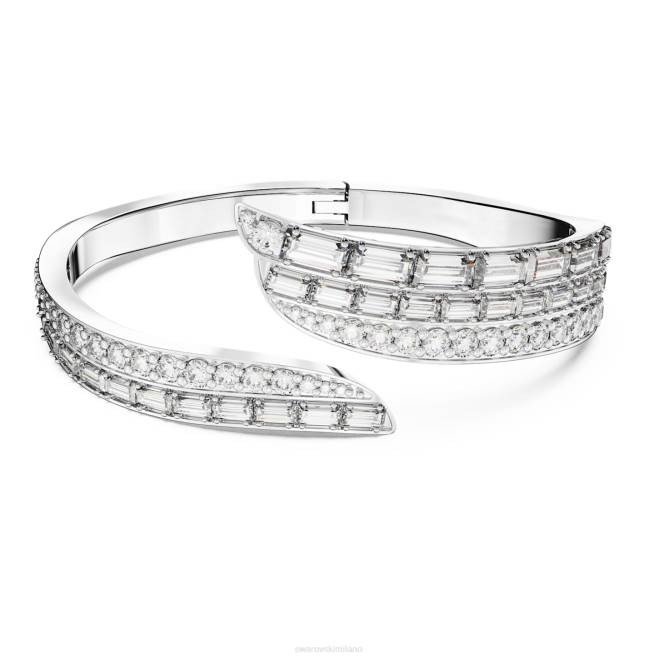 Swarovski DV4B591 gioielleria Zirconia carbonica neutra, tagli misti, bianca, rodiata braccialetto iperbole