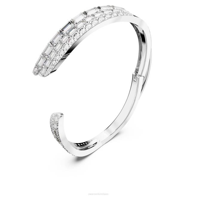 Swarovski DV4B591 gioielleria Zirconia carbonica neutra, tagli misti, bianca, rodiata braccialetto iperbole