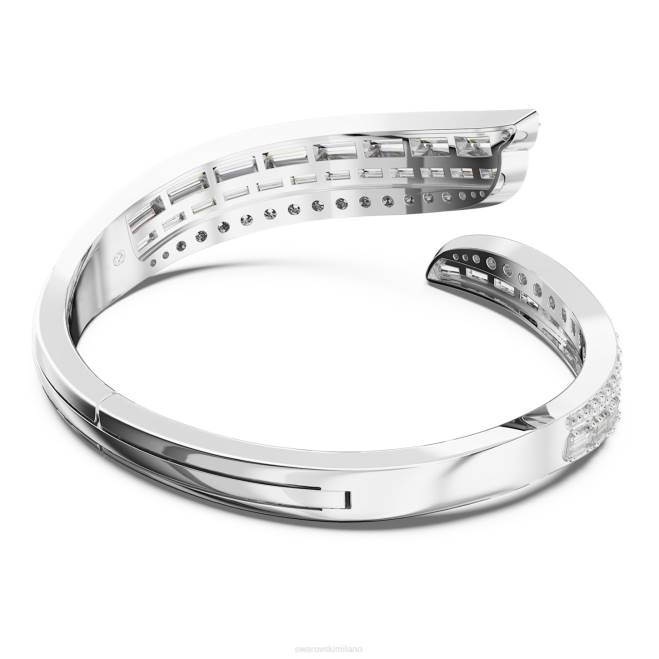 Swarovski DV4B591 gioielleria Zirconia carbonica neutra, tagli misti, bianca, rodiata braccialetto iperbole