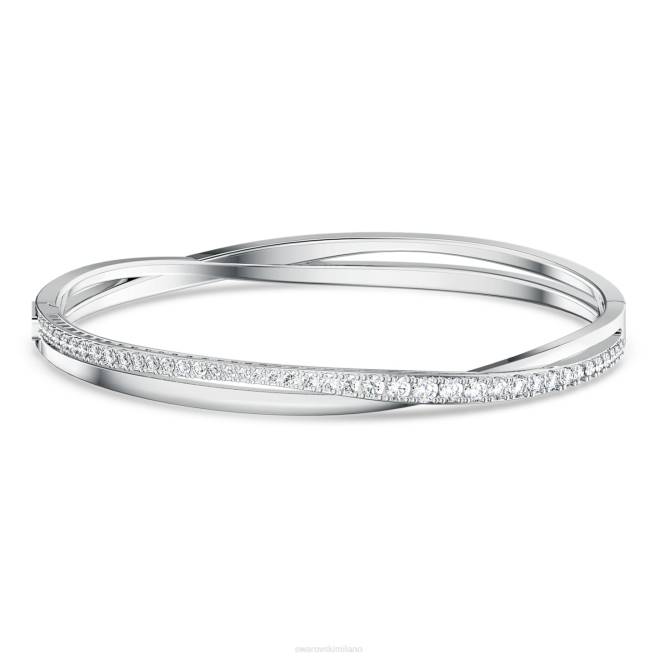 Swarovski DV4B592 gioielleria bianco, rodiato braccialetto a torsione
