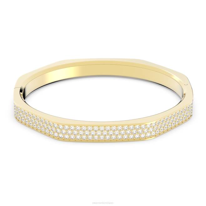 Swarovski DV4B593 gioielleria forma ottagonale, bianco, placcato color oro braccialetto dextera