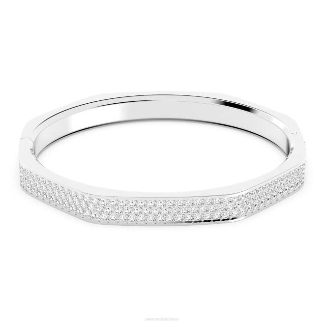Swarovski DV4B598 gioielleria forma ottagonale, bianco, placcato rodio braccialetto dextera