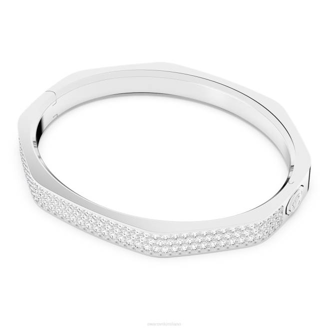 Swarovski DV4B598 gioielleria forma ottagonale, bianco, placcato rodio braccialetto dextera