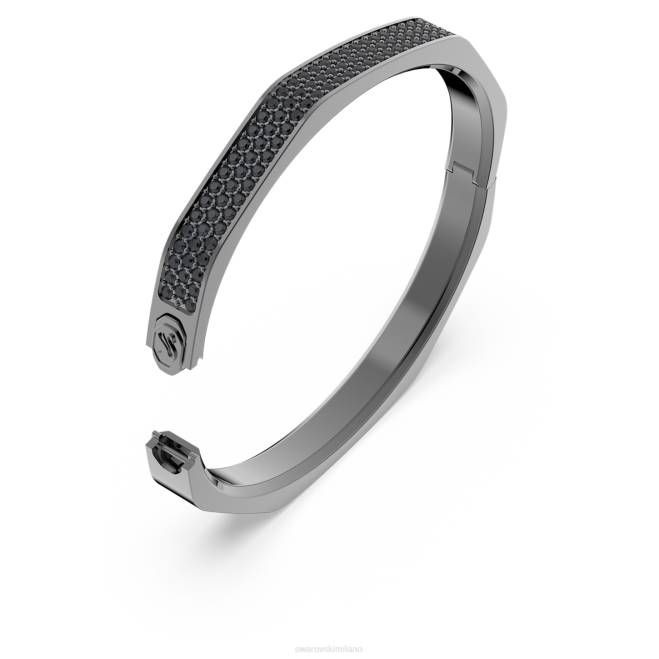 Swarovski DV4B600 gioielleria forma ottagonale, nero, placcato rutenio braccialetto dextera