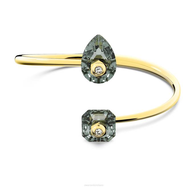 Swarovski DV4B603 gioielleria tagli misti, grigio, placcato oro braccialetto numina