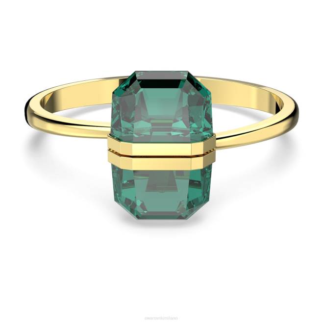 Swarovski DV4B604 gioielleria chiusura magnetica, cristallo oversize, verde, finitura color oro braccialetto lucente