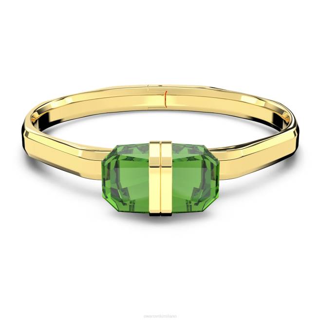 Swarovski DV4B606 gioielleria chiusura magnetica, verde, finitura dorata braccialetto lucente