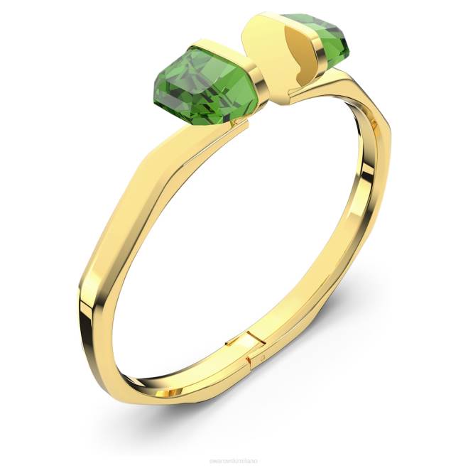 Swarovski DV4B606 gioielleria chiusura magnetica, verde, finitura dorata braccialetto lucente