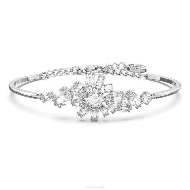 Swarovski DV4B607 gioielleria tagli misti, fiore, bianco, rodiato braccialetto Gema