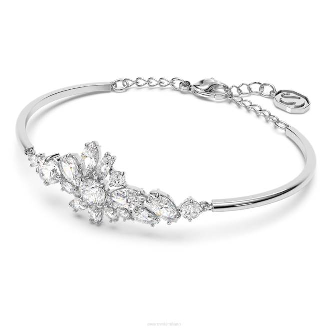 Swarovski DV4B607 gioielleria tagli misti, fiore, bianco, rodiato braccialetto Gema