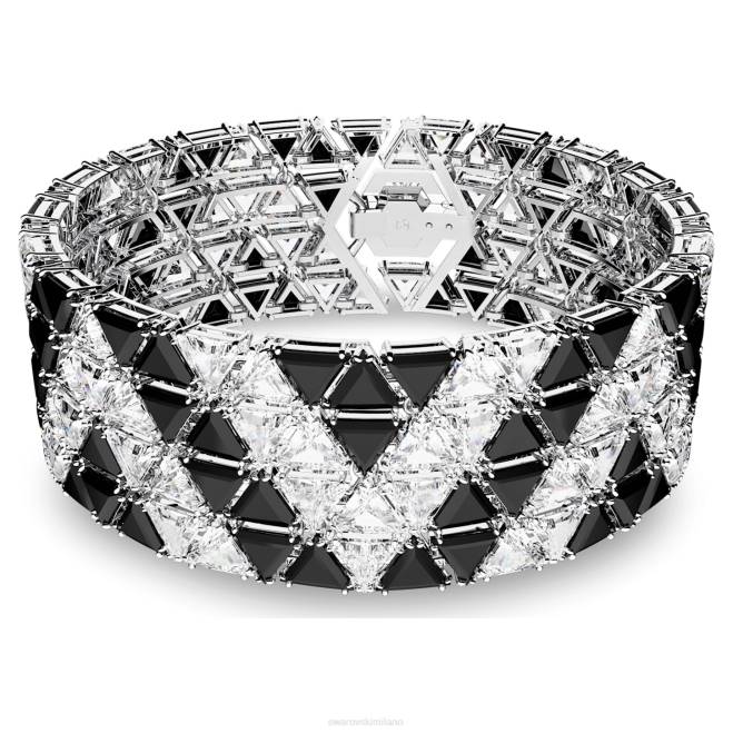 Swarovski DV4B609 gioielleria taglio a triangolo, nero, placcato rodio polsino di ortice