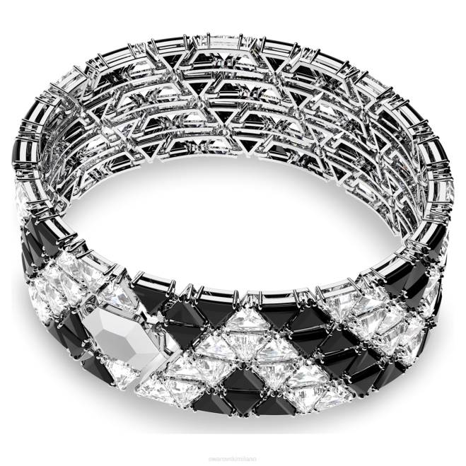 Swarovski DV4B609 gioielleria taglio a triangolo, nero, placcato rodio polsino di ortice
