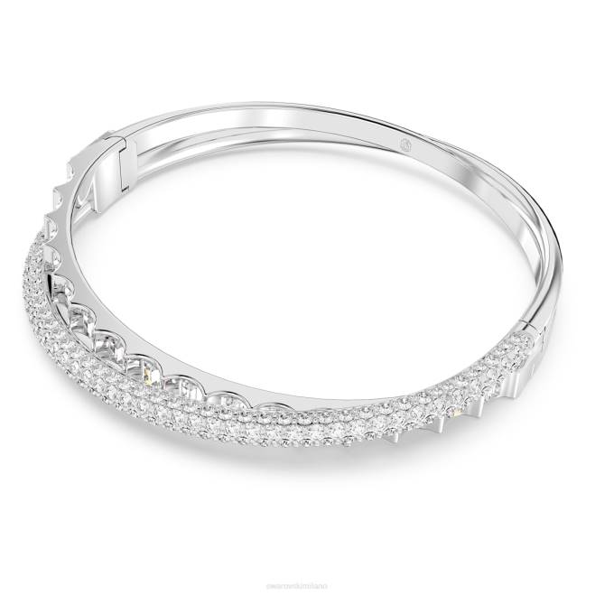 Swarovski DV4B610 gioielleria tagli misti, bianchi, rodiati braccialetto rotante