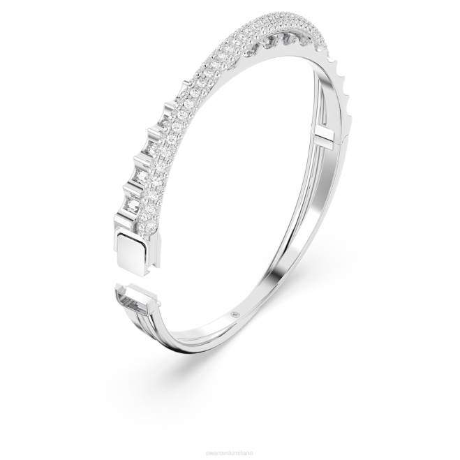 Swarovski DV4B610 gioielleria tagli misti, bianchi, rodiati braccialetto rotante