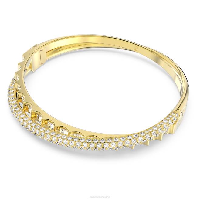 Swarovski DV4B613 gioielleria tagli misti, bianco, placcato oro braccialetto rotante