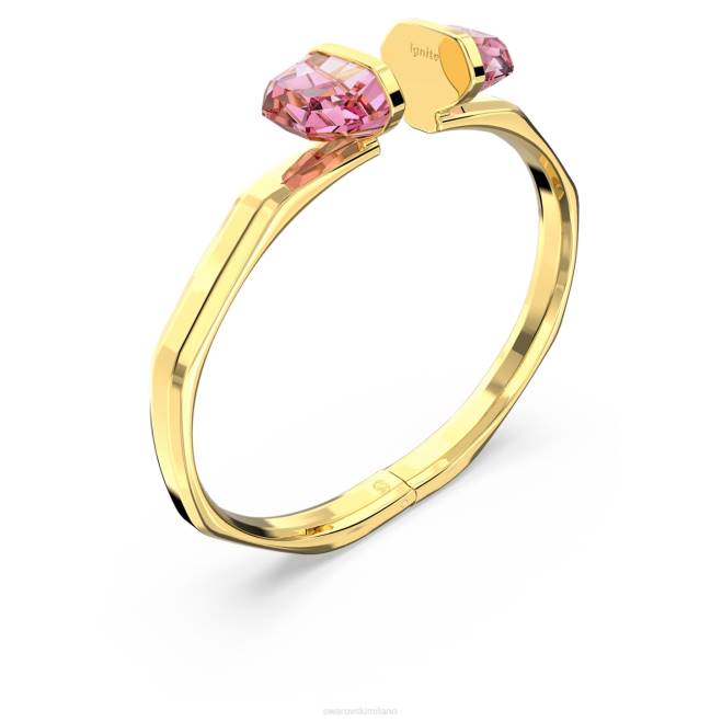 Swarovski DV4B617 gioielleria chiusura magnetica, rosa, placcato color oro braccialetto lucente